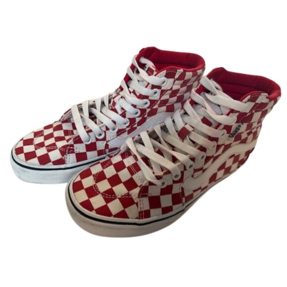 Vans Sk8-Hi Checkered red and white size 6 - Picture 6 of 7